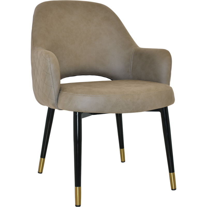 albury xl arm chair black brass metal leg