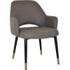 albury xl arm chair black brass metal leg