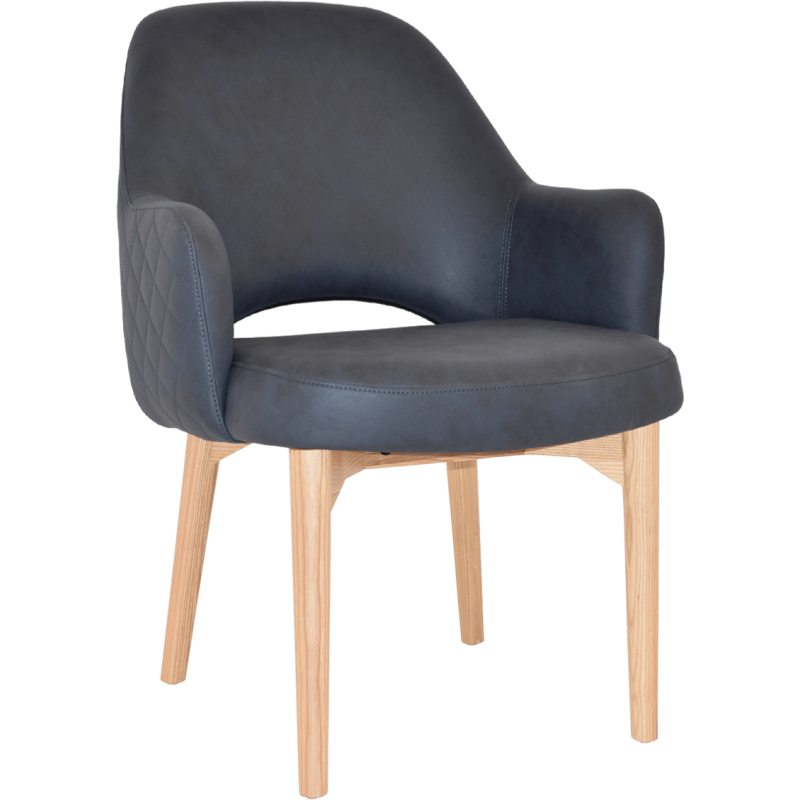 albury xl arm chair natural timber leg