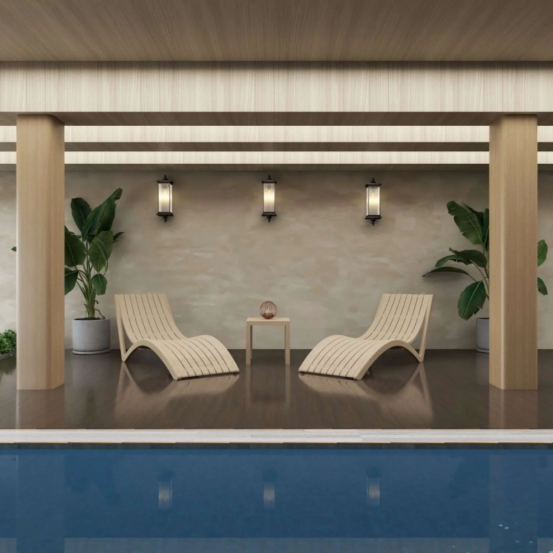 3 piece package slim sun lounger and ocean side table