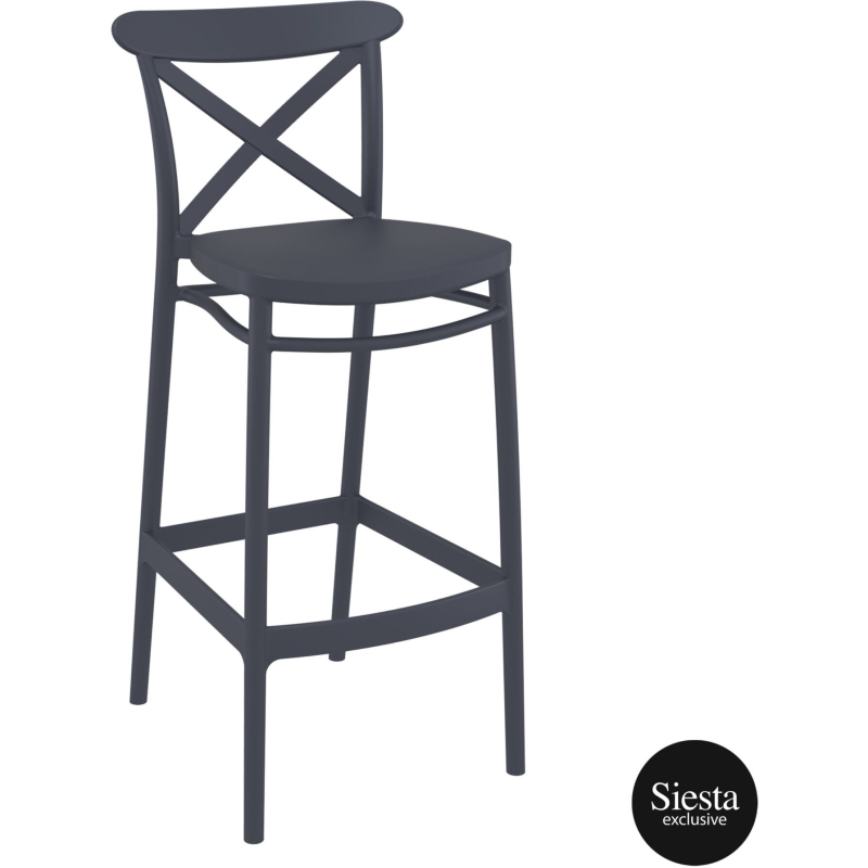 Cross Back Bar Stool 75cm - Image 3