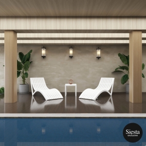 3 piece package slim sun lounger and ocean side table