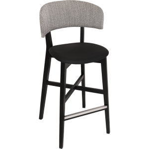 torino stool timber frame with padded seat & back
