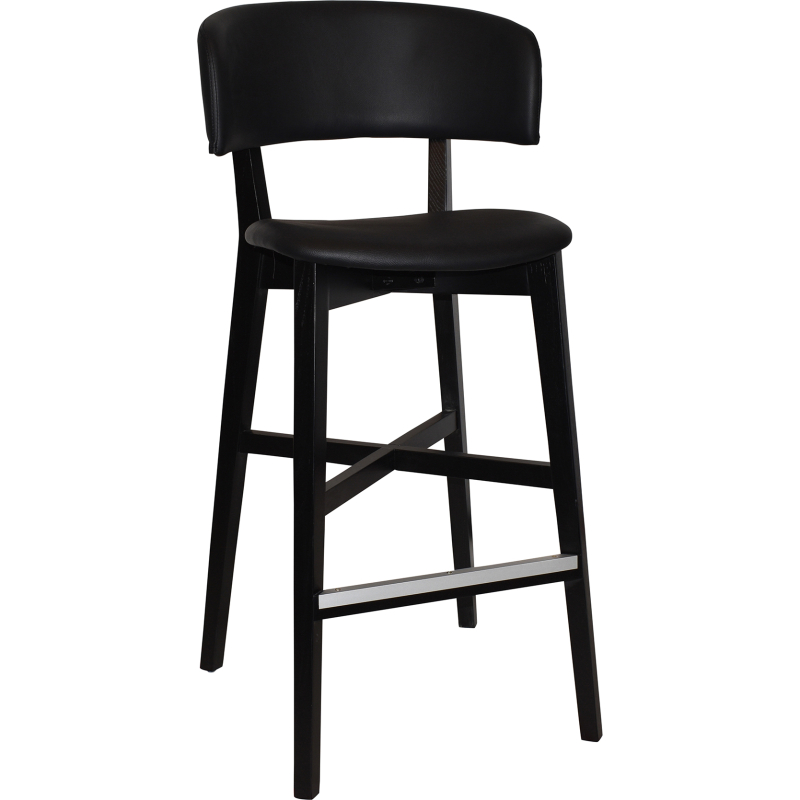 torino stool timber frame with padded seat & back