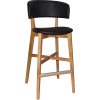 torino stool timber frame with padded seat & back