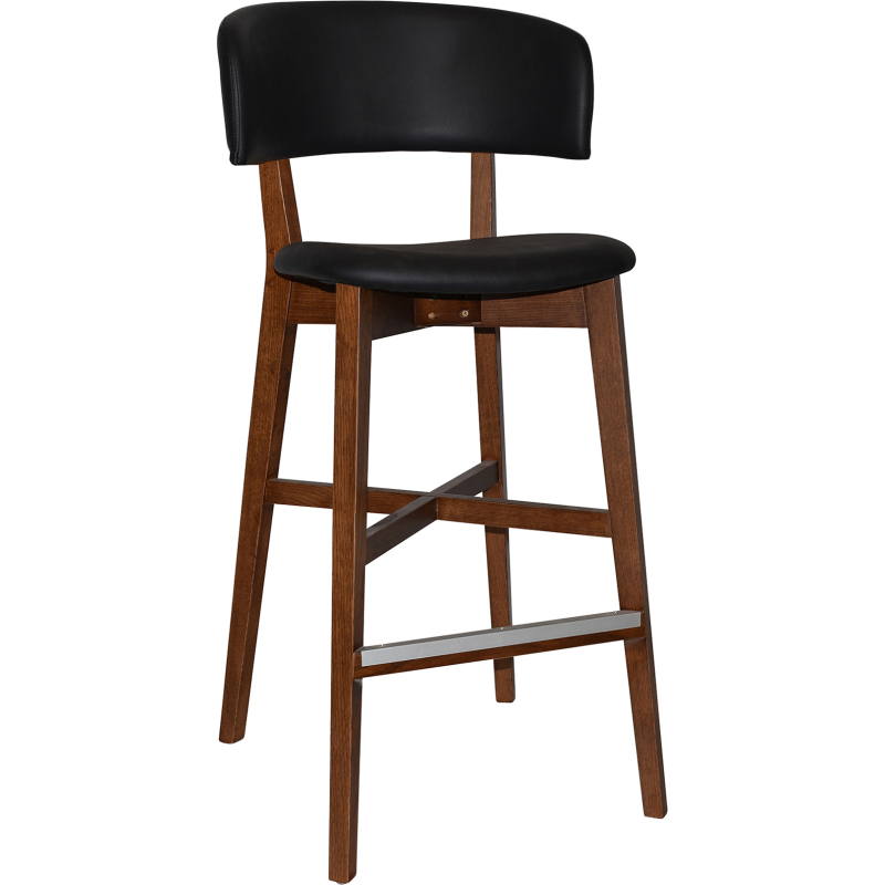 torino stool timber frame with padded seat & back