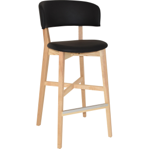 torino stool timber frame with padded seat & back