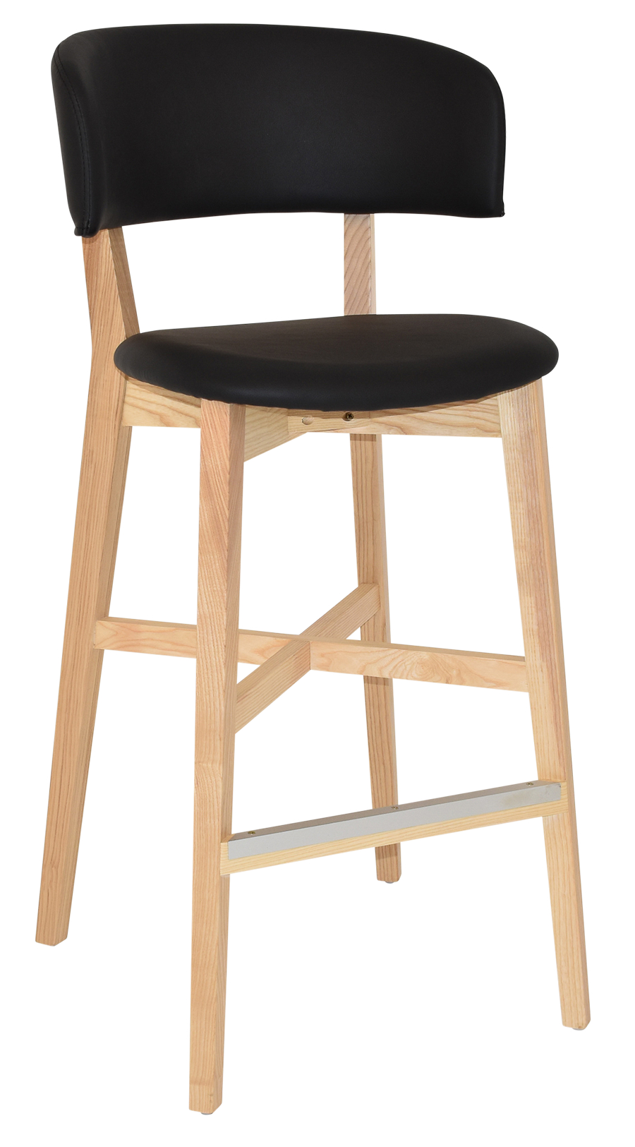 torino stool timber frame with padded seat & back