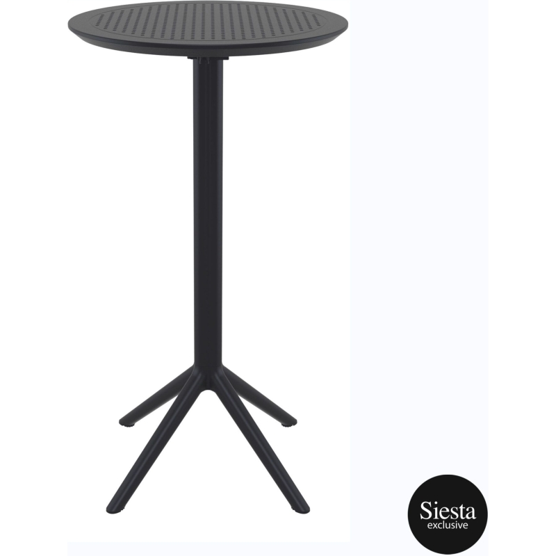 001 sky folding table bar 60 y black front