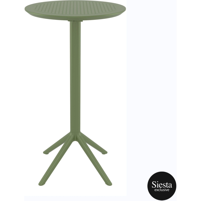 033 sky folding table bar 60 y olive green front