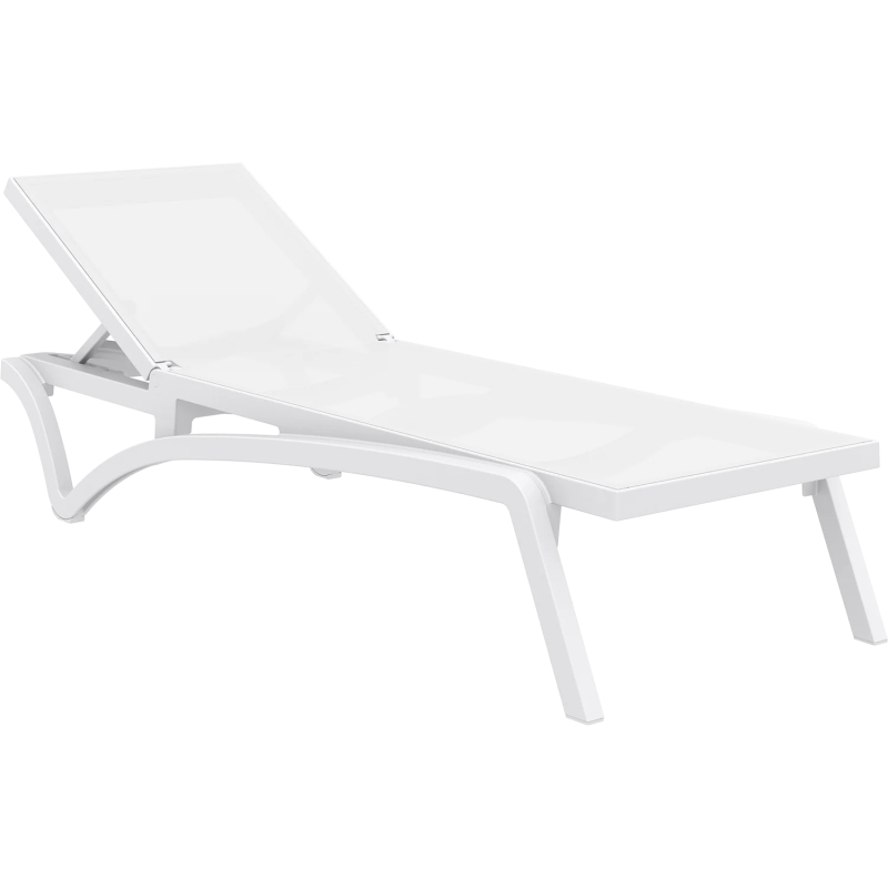 3 piece pacific sun lounger with ocean side table package white