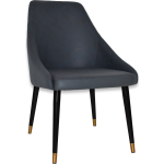 Stockholm Chair (Slim) Black Brass Metal Leg