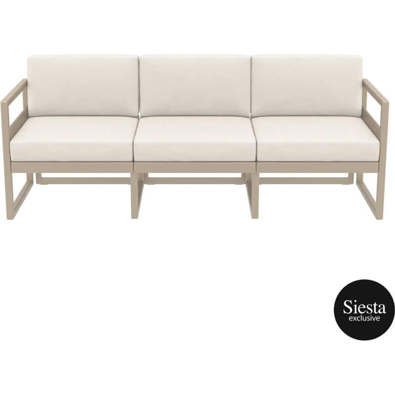 mykonos resort sofa xl taupe beige front