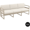 mykonos resort sofa xl taupe beige front side 1