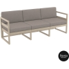 mykonos resort sofa xl taupe brown front side 1