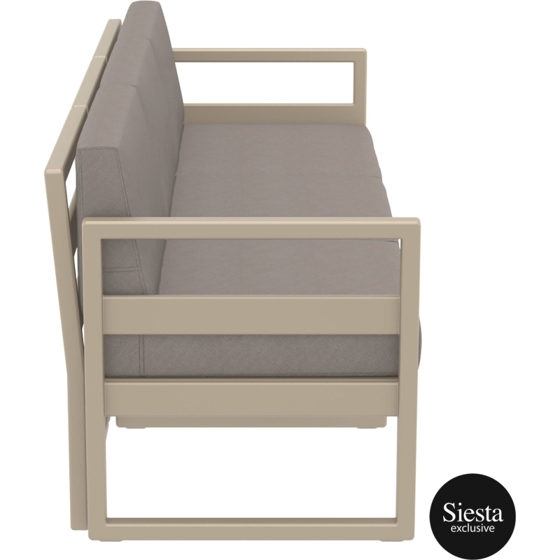 mykonos resort sofa xl taupe brown side