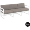 mykonos resort sofa xl white brown front side