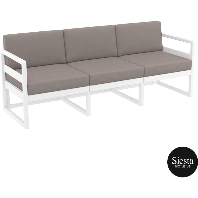 mykonos resort sofa xl white brown front side