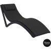 outdoor polypropylene slim sunlounger pillow cushion black black front side