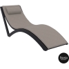 outdoor polypropylene slim sunlounger pillow cushion black brown front side