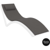 outdoor polypropylene slim sunlounger pillow cushion white darkgrey front side