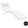 outdoor polypropylene slim sunlounger pillow cushion white white front side
