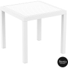 outdoor resin rattan cafe plastic top bali table 80 white front side