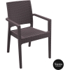 outdoor seating resin rattan ibiza armchair brown front side