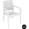 outdoor seating resin rattan ibiza armchair white front side 2