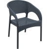 outdoor seating resin rattan panama armchair darkgrey front side