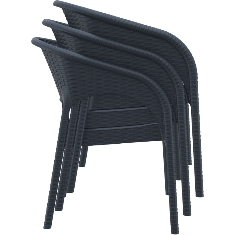 outdoor seating resin rattan panama armchair stack