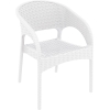 outdoor seating resin rattan panama armchair white front side