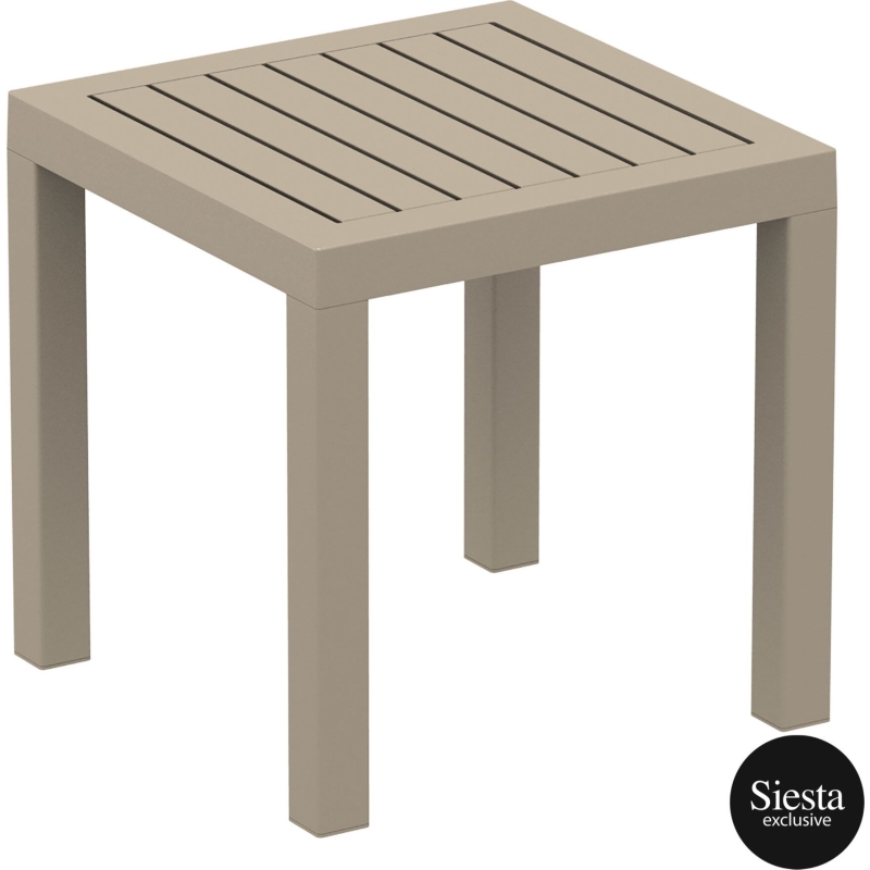 plastic outdoor resort ocean side table taupe front side 3 478afe9e e4a6 48fa a9a7 30567beee100