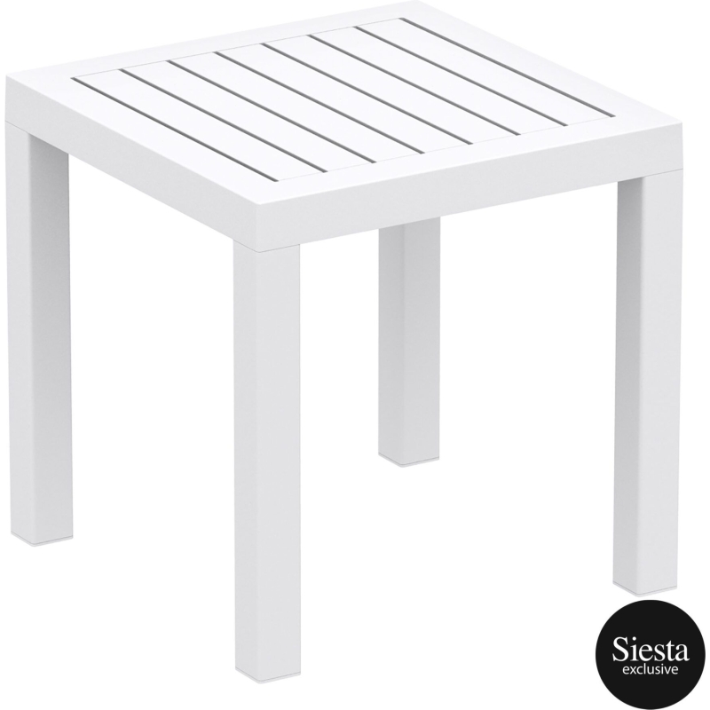 plastic outdoor resort ocean side table white front side 2