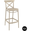 polypropylene bar cross barstool 75 taupe front side