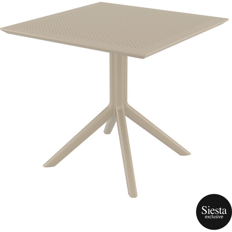 polypropylene outdoor cafe sky table 80 taupe front side 1