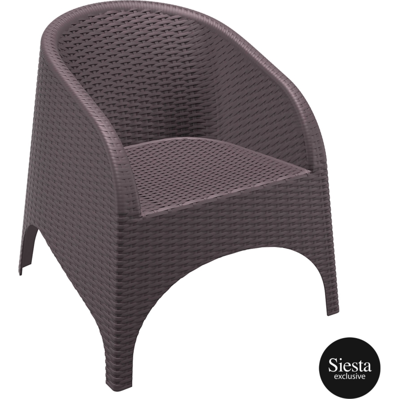 resin outdoor aruba armchair brown front side 1