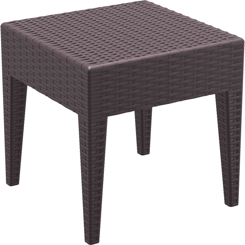 resin rattan miami tequila lounge side table brown front side 1