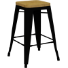 riviera 65 stool black timber seat