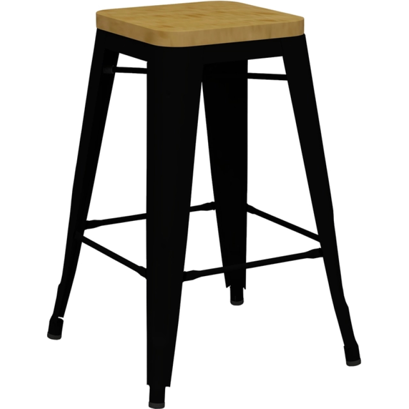 riviera 65 stool black timber seat
