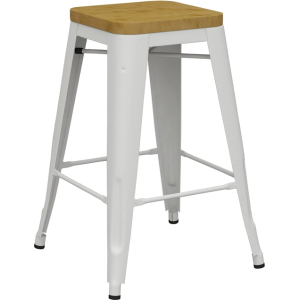 riviera 65 stool white timber seat