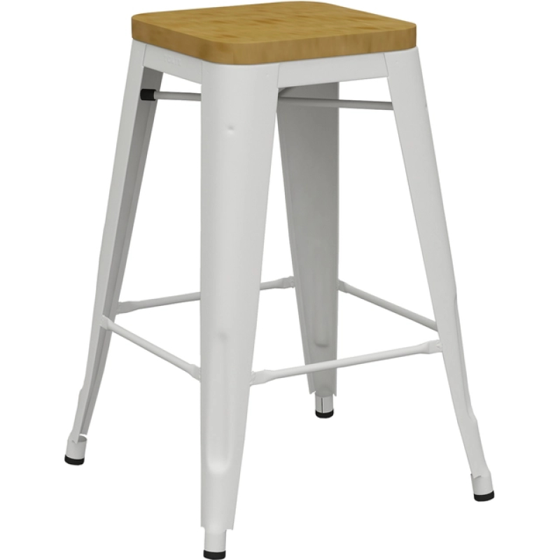 riviera 65 stool white timber seat