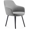 aspen sled tub chair light grey fabric