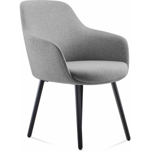 aspen sled tub chair light grey fabric