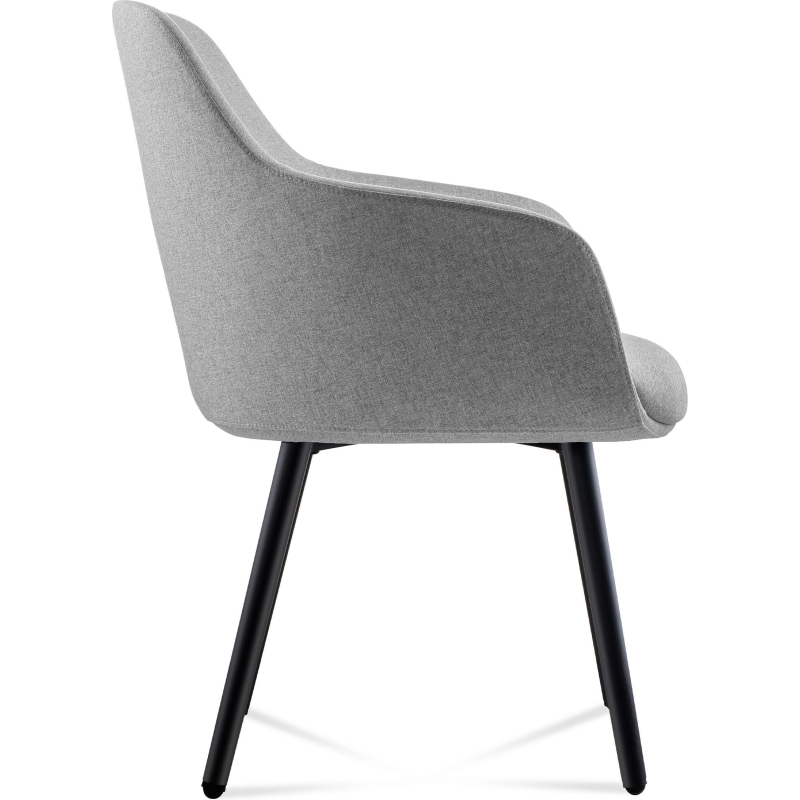 aspen sled tub chair light grey fabric