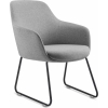 aspen sled tub chair light grey fabric