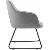 aspen sled tub chair light grey fabric