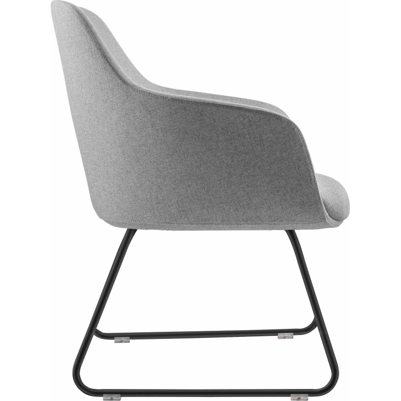 aspen sled tub chair light grey fabric
