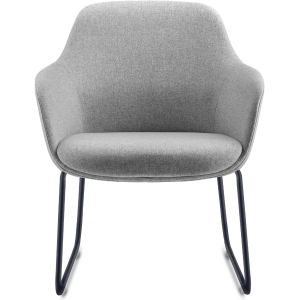 aspen sled tub chair light grey fabric