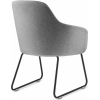 aspen sled tub chair light grey fabric